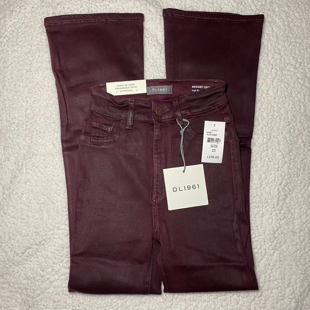 DL1961 Bridget Cropped High Rise Plum Jeans Sz 23